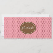 Carte Certificats cadeaux de style Boutique Pointe Polka (Devant)