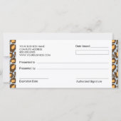 Carte Certificats cadeaux Empreintes de léopard de style (Dos)