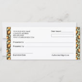 Carte Certificats cadeaux Empreintes de léopard de style (Dos)