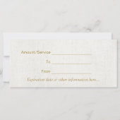 Carte Certificats-cadeaux Esthéticiens Spas de salon de  (Dos)