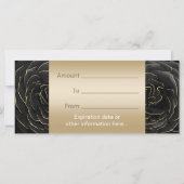 Carte Certificats cadeaux floraux Spa noir et or du salo (Dos)