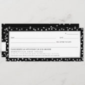 Carte CERTIFICATS-CADEAUX glam confetti points argentés  (Devant / Derrière)