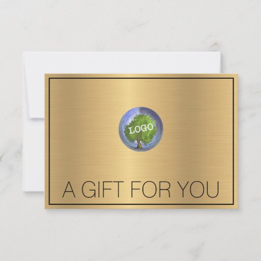 Carte Certificats cadeaux Gold Logo d'entreprise (Devant)