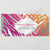 Carte Certificats Cadeaux Imprimé Zèbre Rose Néon & Viol (Devant / Derrière)