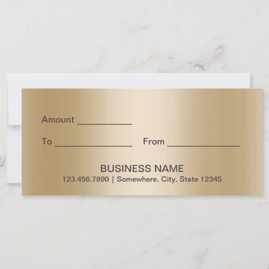 Carte Certificats cadeaux Leopard Moderne à rayures Or (Dos)