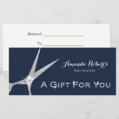 Carte Certificats-Cadeaux Marine Silver Scissor Salon de (Devant / Derrière)