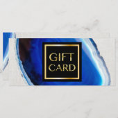 Carte Certificats Cadeaux Modernes en Pierre d'Agate Ble (Devant / Derrière)