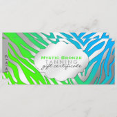 Carte Certificats cadeaux Neon Blue & Green Zebra (Devant / Derrière)