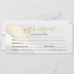 Carte Certificats Cadeaux Or Pour Mon Entreprise