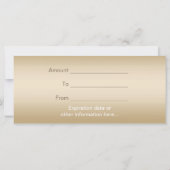 Carte Certificats-cadeaux personnalisés (Dos)