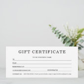 Carte Certificats-Cadeaux Pour Mon Entreprise (Debout devant)