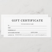 Carte Certificats-Cadeaux Pour Mon Entreprise (Devant / Derrière)
