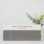 Carte Certificats cadeaux professionnels minimalistes mo (Debout devant)