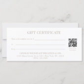 Carte Certificats Cadeaux QR Code Botanique Blanc Minima (Dos)
