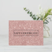 Carte Certificats-cadeaux Rose Parties scintillant or Sp (Debout devant)