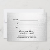 Carte Certificats-cadeaux Rose Parties scintillant or Sp (Dos)