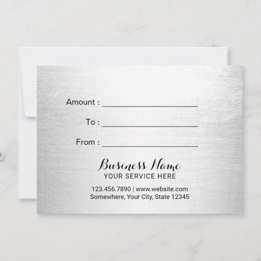 Carte Certificats-cadeaux Rose Parties scintillant or Sp (Dos)