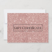 Carte Certificats-cadeaux Rose Parties scintillant or Sp (Devant)