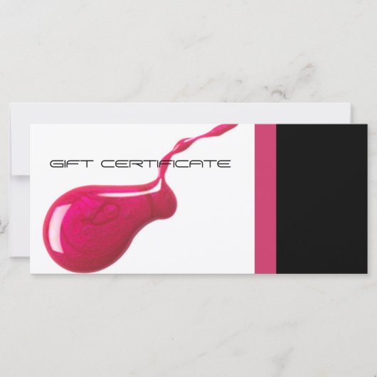 Carte Certificats Cadeaux Salon à ongles (Devant)