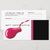 Carte Certificats Cadeaux Salon à ongles (Devant / Derrière)