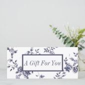 Carte Certificats cadeaux Salon de Beauté Florale Bleu V (Debout devant)