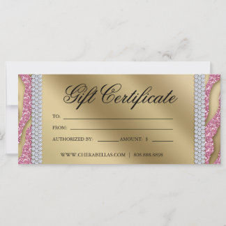 Carte Certificats-Cadeaux Salon de bronzage Bijoux Or ro