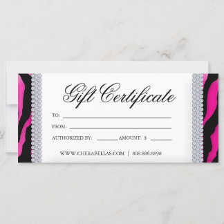Carte Certificats-Cadeaux Salon de bronzage Bijoux rose