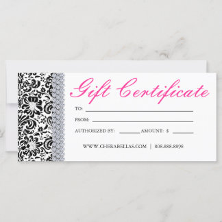 Carte Certificats-cadeaux Salon Spa Bijoux Couronne rose