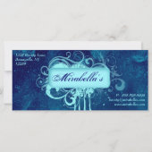 Carte Certificats Cadeaux Salon Spa Blue Floral Grunge (Dos)