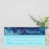 Carte Certificats Cadeaux Salon Spa Blue Floral Grunge (Debout devant)