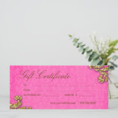 Carte Certificats-Cadeaux Salon Spa Gold Leaf Rose (Debout devant)