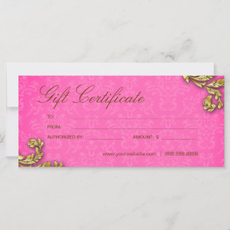 Carte Certificats-Cadeaux Salon Spa Gold Leaf Rose