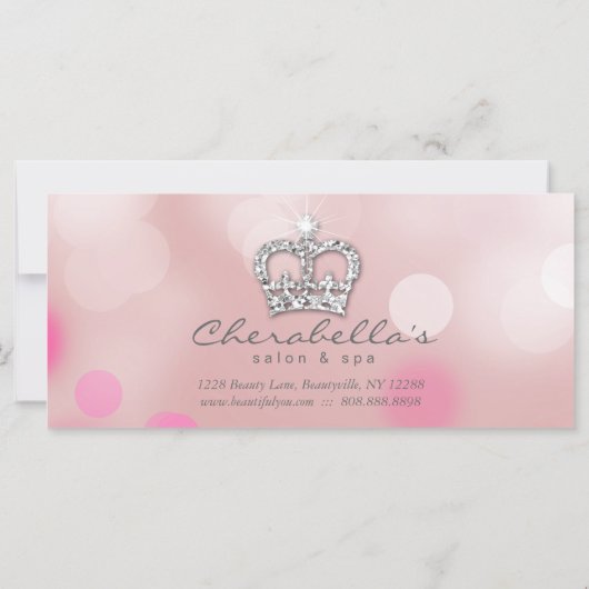 Carte Certificats-Cadeaux Salon Spa rose Couronne & Lumi (Dos)