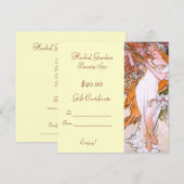 Carte Certificats cadeaux Spa de beauté (Devant / Derrière)