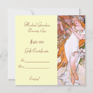 Carte Certificats cadeaux Spa de beauté