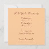 Carte Certificats cadeaux Spa de beauté (Dos)