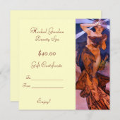 Carte Certificats cadeaux Spa de beauté (Devant / Derrière)