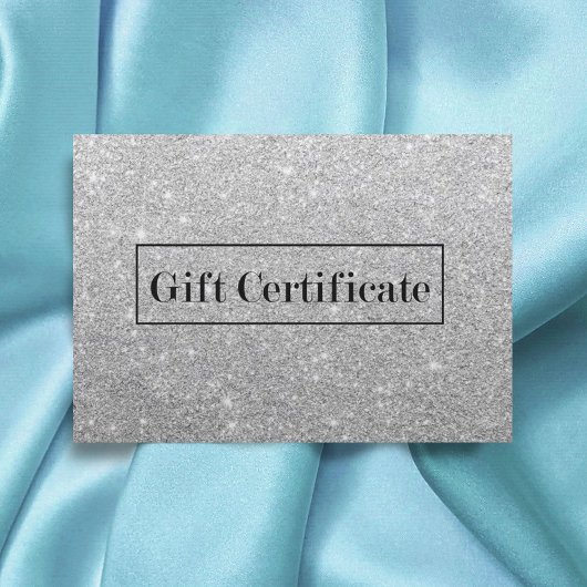 Carte Certificats cadeaux Spa de salon Parties scintilla
