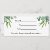 Carte Certificats-cadeaux Spa de thérapie de massage bot (Dos)