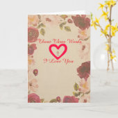 Carte ces trois mots je t'aime (Fleur jaune)