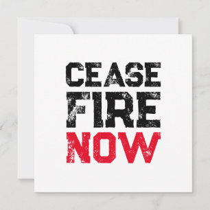 Carte Cessez le feu maintenant noir rouge blanc grunge t
