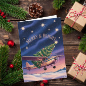 Carte Cessna Airplane carries Christmas Tree Photo Funny