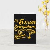 Carte C'est 5 heures partout Cadeaux drôles de queue ret (Fleur jaune)