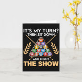 Carte C'est à mon tour, Asseyez-vous à 8 Ll Pool Billard (Fleur jaune)