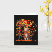 Carte C'est Automne Y'all Cat Leaf Fall Tree Bonjour Aut (Fleur jaune)