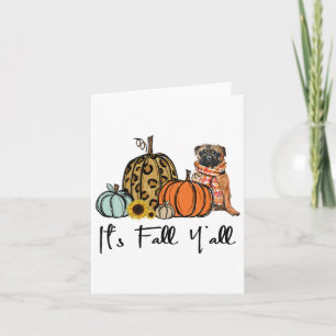 Carte C'est automne Y'all Jaune Carlin Chien Leopard Cit
