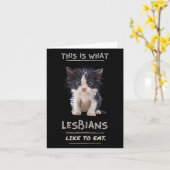 Carte C'Est Ce Que Les Lesbiennes Aiment Manger - Drôle  (Fleur jaune)