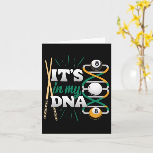 Carte C'est dans mon Adn - Billiard Queue Pool Player (Fleur jaune)