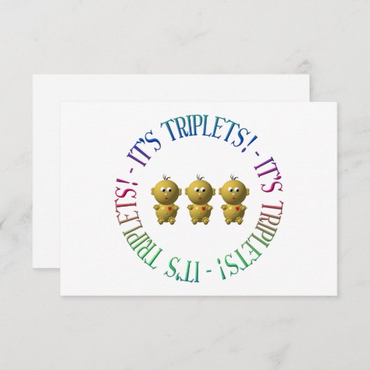 Carte C'est des triplés ! (Devant / Derrière)