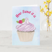 Carte C'est doux, Cupcake, anniversaire (Fleur jaune)